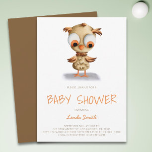 Invitation Baby shower de Chouette neutre sur le plan du genr
