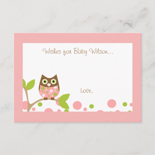 Invitation Baby shower de Chouette rose (Devant)