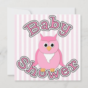 Invitation Baby shower de Chouette rose