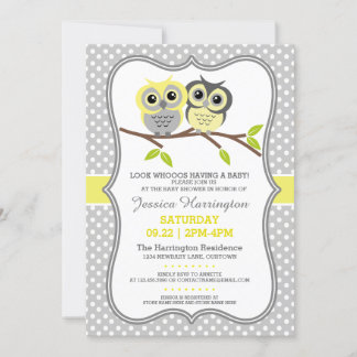 Invitation Baby shower de Chouettes adorables