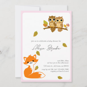 Invitation Baby shower de Chouettes de renard anim