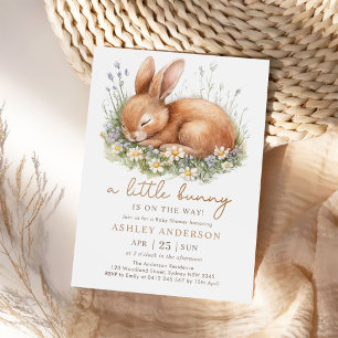 Invitation Baby shower de choux lapin et d'aquarelle