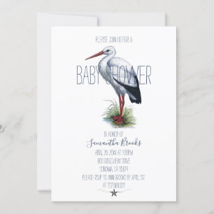 Invitation Baby shower de cigogne