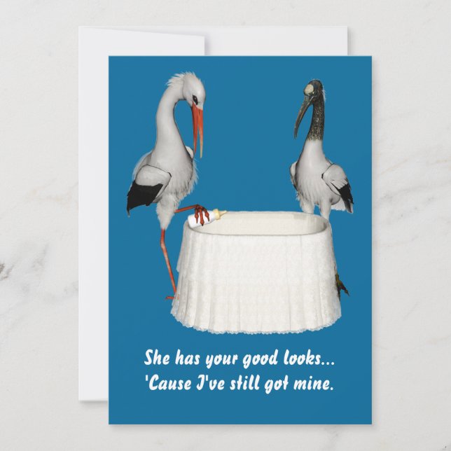 Invitation Baby shower de cigogne (Devant)