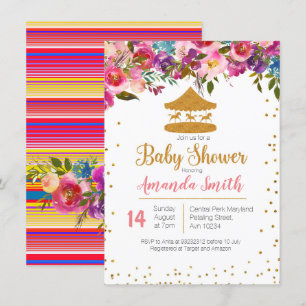 Invitation baby shower de cirque mexicaine