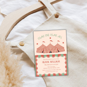 Invitation Baby shower de cirque Vintage rétro