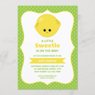 Invitation Baby shower de citron doux Little Sweetie