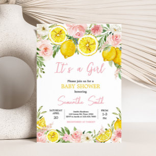 Invitation Baby shower de citron rose