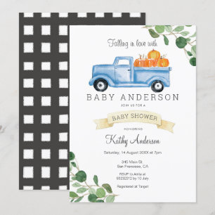 Invitation Baby shower de Citrouille Blue Truck