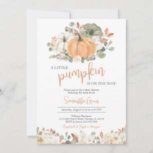 Invitation Baby shower de Citrouille Boho Rustic
