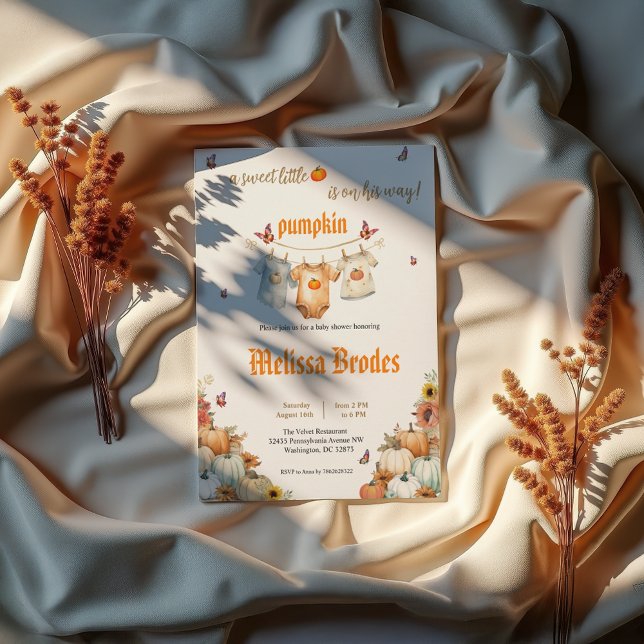Invitation Baby shower de Citrouille doux et imprimable (Créateur téléchargé)