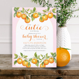 Invitation Baby shower de clémentine orange Little Cutie Citr