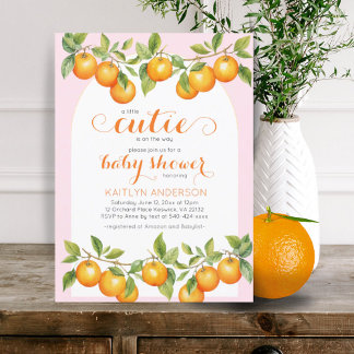 Invitation Baby shower de clémentine orange Little Cutie Citr