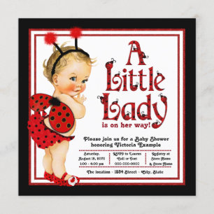 Invitation Baby shower de coccinelle rouge