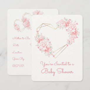 Invitation Baby shower de coeur précieux