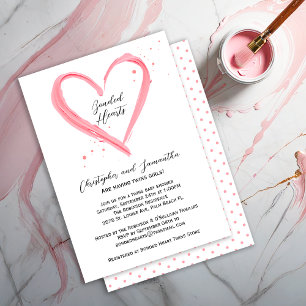 Invitation Baby shower de coeur rose pâle pour bébé moderne