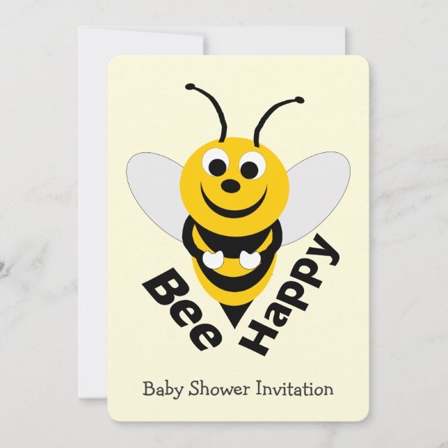Invitation Baby shower de conception d'abeilles (Devant)