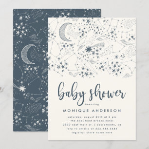 Invitation Baby shower de constellation de nuit étoilée
