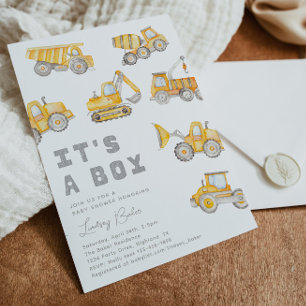 Invitation Baby shower de construction