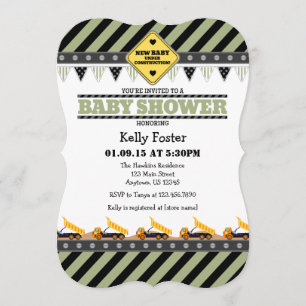 Invitation Baby shower de construction d'olivier S