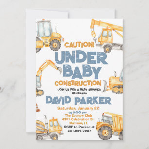 Invitation Baby shower de construction Truck Party