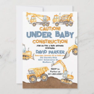 Invitation Baby shower de construction Truck Party