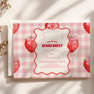Invitation Baby shower de coquette rose pâle Berry