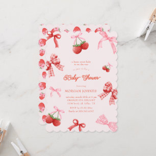 Invitation Baby shower de coquette rose pâle Berry