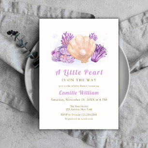 Invitation Baby shower de coquillages de Little Pearl Ocean