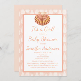 Invitation Baby shower de corail de coquillage