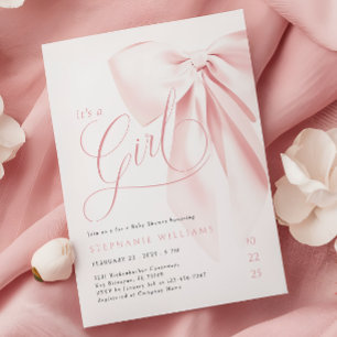 Invitation Baby shower de cou rose fille