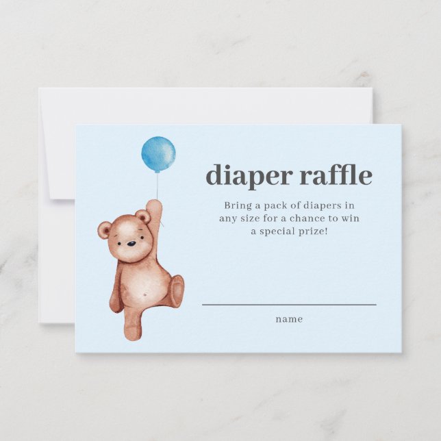 Invitation Baby shower de couches  de l'ours en peluche Inser (Devant)