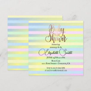 Invitation Baby shower de couleurs arc-en-ciel