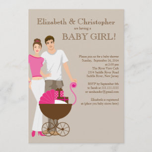 Invitation Baby shower de couple de papa de maman moderne