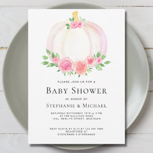 Invitation Baby shower de couples Citrouilles flor