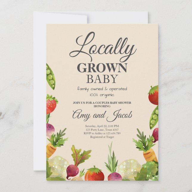 Invitation Baby shower de couples de producteurs agricoles lo (Devant)