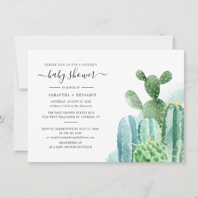 Invitation Baby shower de Couples de script de cac (Devant)