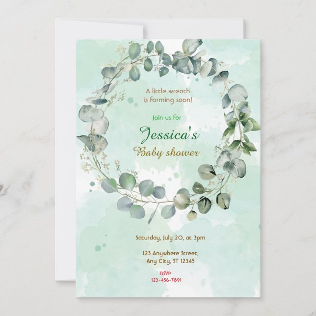 Invitation Baby shower de couronne (Devant)