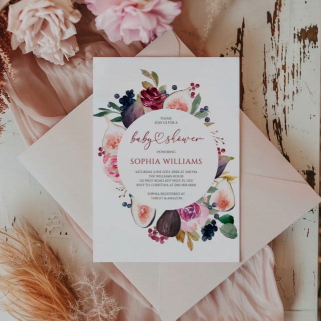 Invitation Baby shower de couronne de Rose de Bour (Créateur téléchargé)