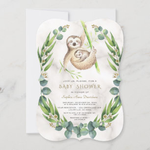 Invitation Baby shower de couronne d'eucalyptus à fentes mign