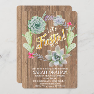 Invitation Baby shower de couronne Succulente Fies