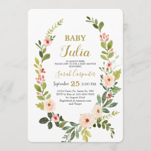 Invitation Baby shower de courroie rose vif