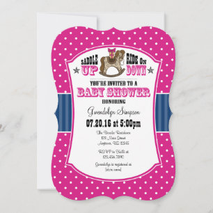 Invitation Baby shower de cowboy rose chaud