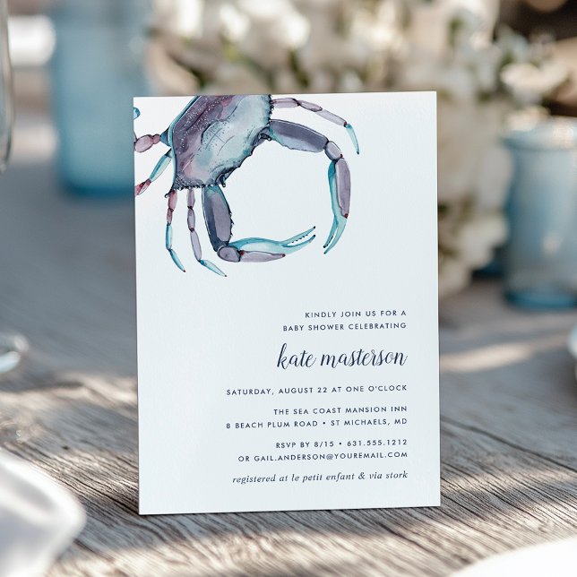 Invitation Baby shower de crabe bleu (Créateur téléchargé)