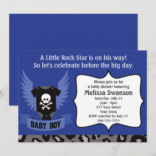Invitation Baby shower de crâne de vedette du rock
