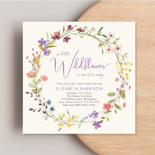 Invitation Baby shower de crème d'aquarelle petit Fleur sauva