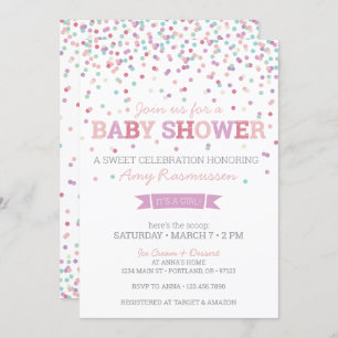 Invitation Baby shower de crème glacée - Fille