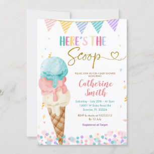 Invitation Baby shower de crème glacée Pastel Summer