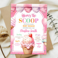 Baby shower de crème glacée rose pastel coloré