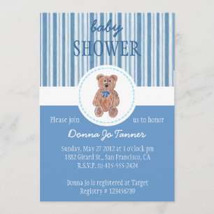 Invitation Baby shower de croquis de l'ours en peluche Invita